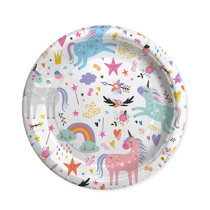 Regali e Bomboniere - Prodotti - Party e festa - 8 piatti 24CM unicorno 