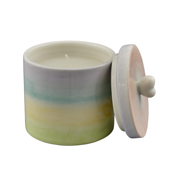 Regali e Bomboniere - Prodotti - Comunione e Cresima - 9X9X11CM CANDELA MULTICOLORE CON COPERCHIO 240GR