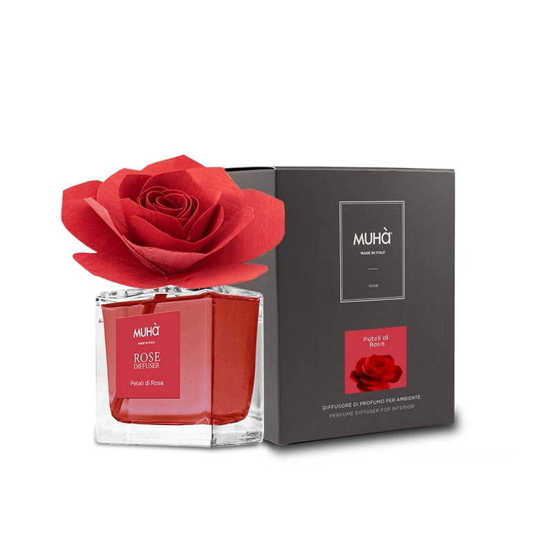 Muha - 200ml Petali Di Rosa Rosa Rossa Diffusore - Dolci Ricordi Bomboniere  - Dettaglio prodotto