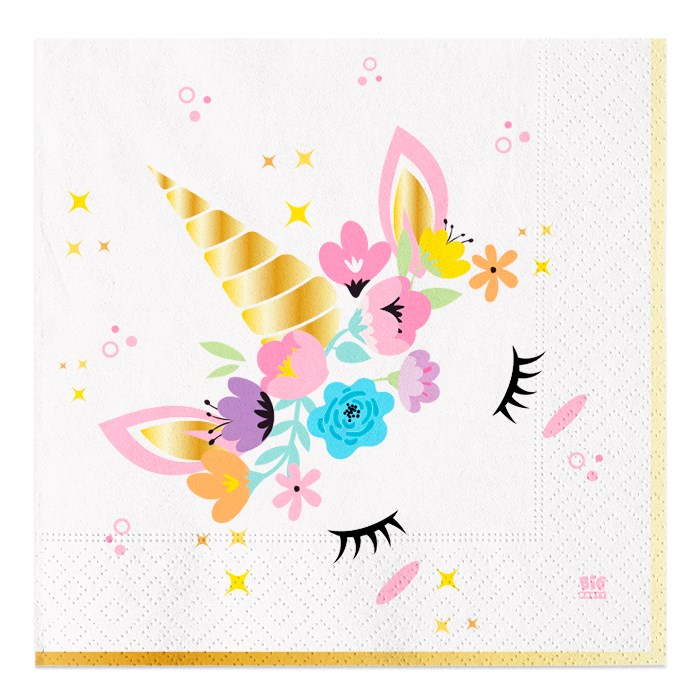 Regali e Bomboniere - Prodotti - Party e festa - 20 tovaglioli cm 33x33 unicorno 