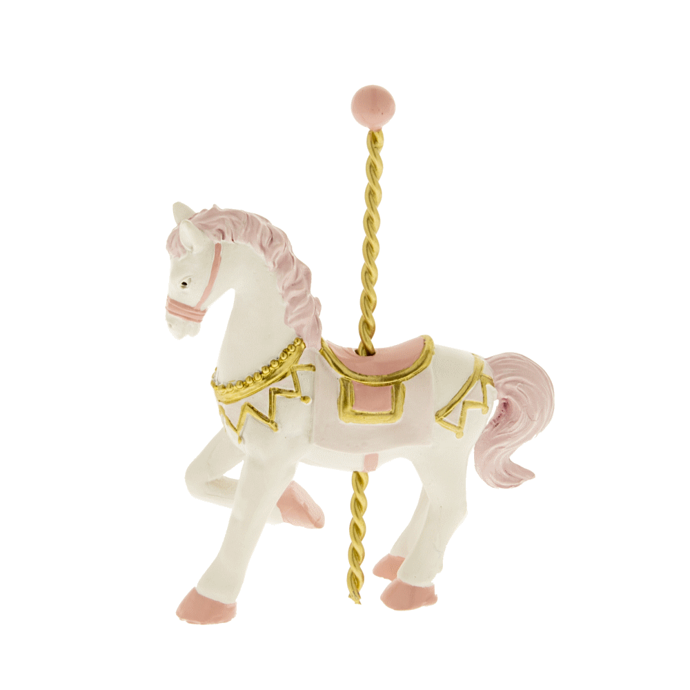 Regali e Bomboniere - Prodotti - Battesimo E Nascita - GIOSTRA CAVALLINO ROSA CM 9