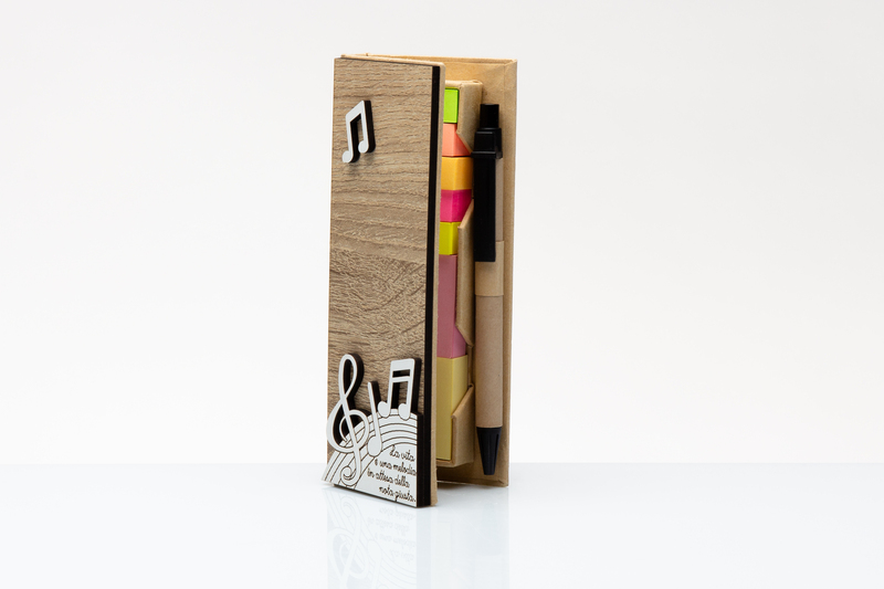 Regali e Bomboniere - Prodotti - Cuorematto SOLIDALE - SET APPUNTI MUSICA - 16X6
