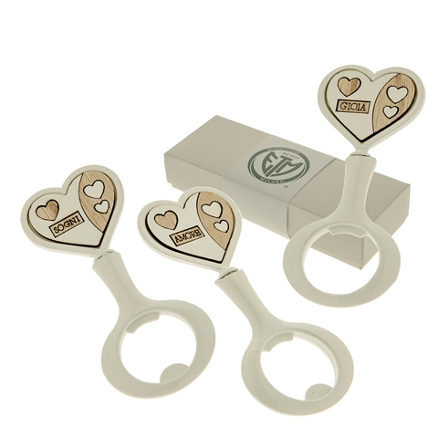Regali e Bomboniere - Prodotti - Bomboniere Utili - UNIQUE A/BOTTIGLIA S/3 CM.11 CON BOX