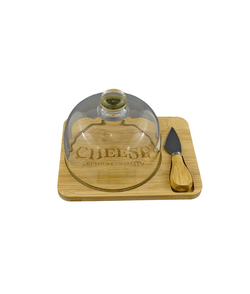 Regali e Bomboniere - Prodotti - Bomboniere Utili - -19X15X12CM- TAGLIERE CUPOLETTA E COLTELLO FORMAGGIO