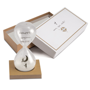 Regali e Bomboniere - Prodotti - Battesimo E Nascita - CLESSIDRA LUNA PICCOLA H.10 CM CON BASE E BOX 