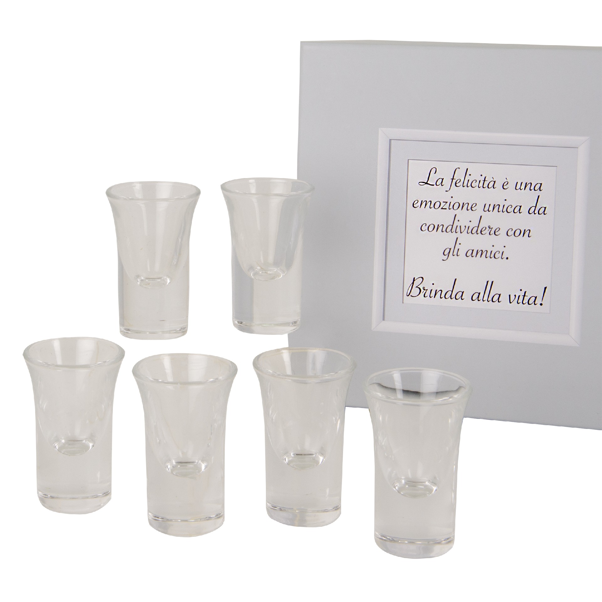 Regali e Bomboniere - Prodotti - Matrimonio - AMICI SET 6 BICCHIERINI C/BOX