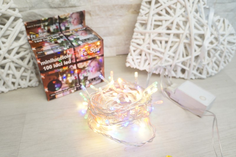 Regali e Bomboniere - Prodotti - Natale  - Minilucciola 100LED multicolor con cavo trasparente