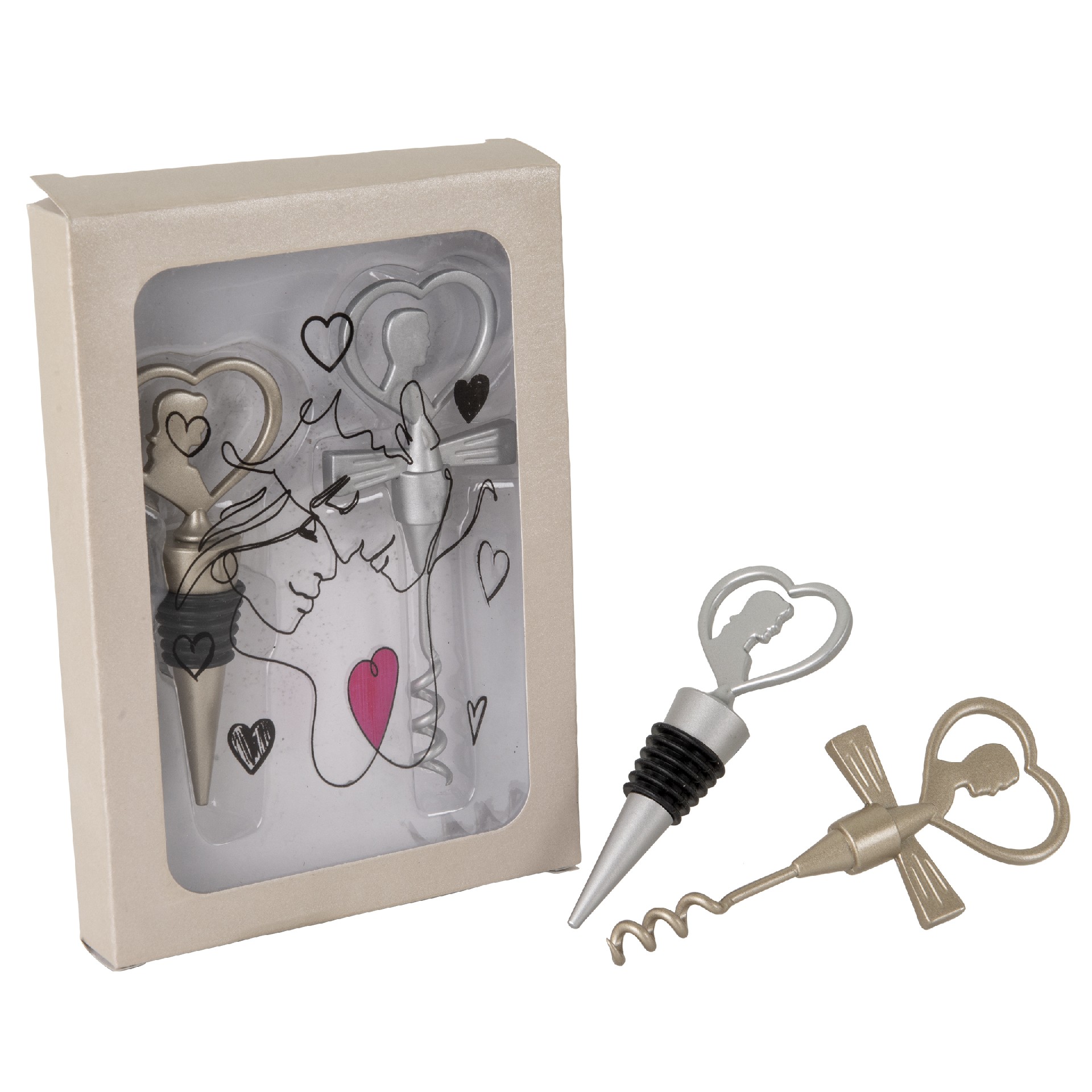 Regali e Bomboniere - Prodotti - Matrimonio - 12CM - KISS SET TOPPER C/BOX