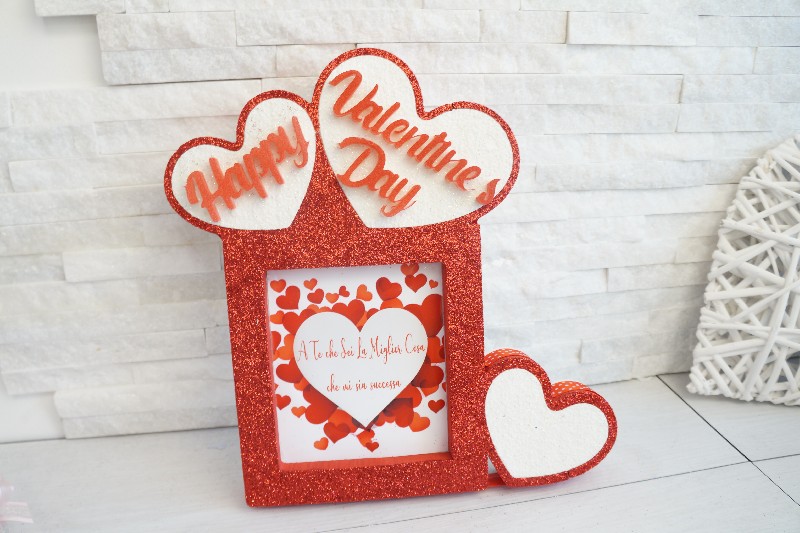 Regali e Bomboniere - Prodotti - San Valentino  - QUADRETTO CON DEDICA 33X32CM CON GLITTER DAVANTI 