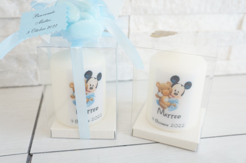 Regali e Bomboniere - Prodotti - Candele Personalizzate - CANDELA PERSONALIZZATA 8X6CM MICKEY TOPOLINO