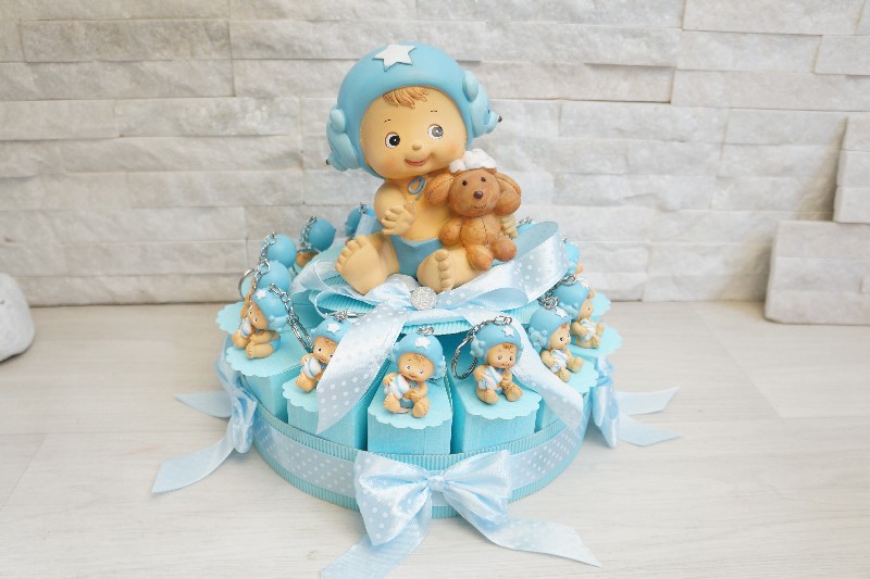 Regali e Bomboniere - Prodotti - Torta Bomboniera - PORTACHIAVE BABY RIDER BIMBO RESINA 4CM 