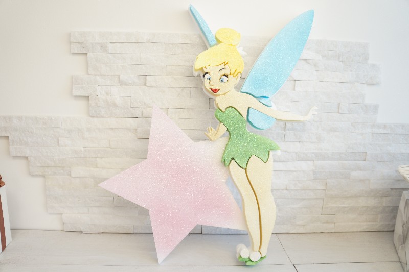 Regali e Bomboniere - Prodotti - FIOCCHI NASCITA  - TRILLY DI PETER PAN SAGOMA PERSONALIZZABILE CON NOME 50CM 