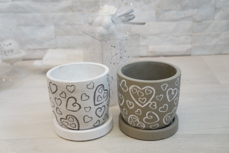 Regali e Bomboniere - Prodotti - Porta Piante - LOVE PORTA PIANTA ASSORTITO H10CM CERAMICA