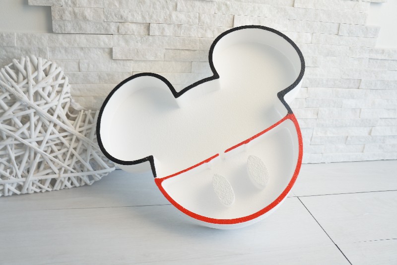 Regali e Bomboniere - Prodotti - Porta Confetti Polistirolo - PORTA CARAMELLE / CONFETTI MICKEY TOPOLINO CON BORDO COLORATO 35CM 