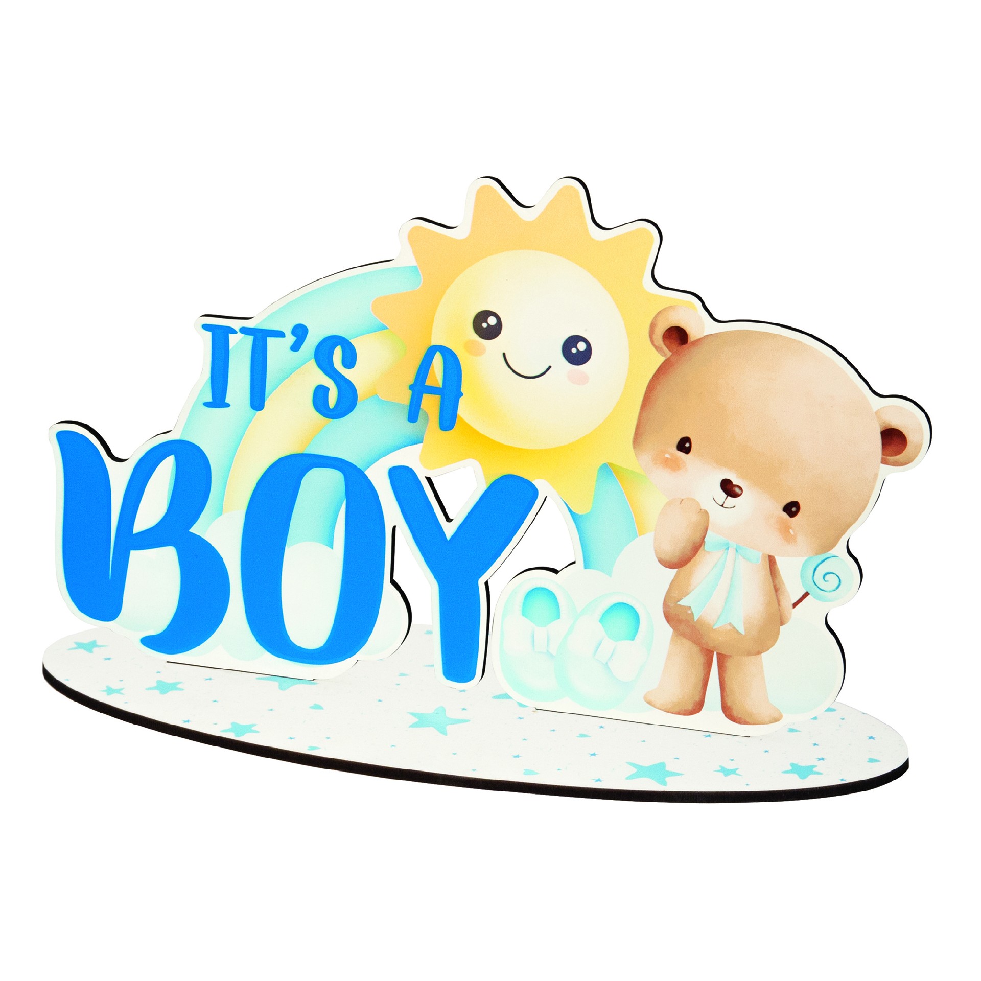 Regali e Bomboniere - Prodotti - Battesimo E Nascita - 35X22CM - CENTROTAVOLA PARTY BABY SHOWER BOY