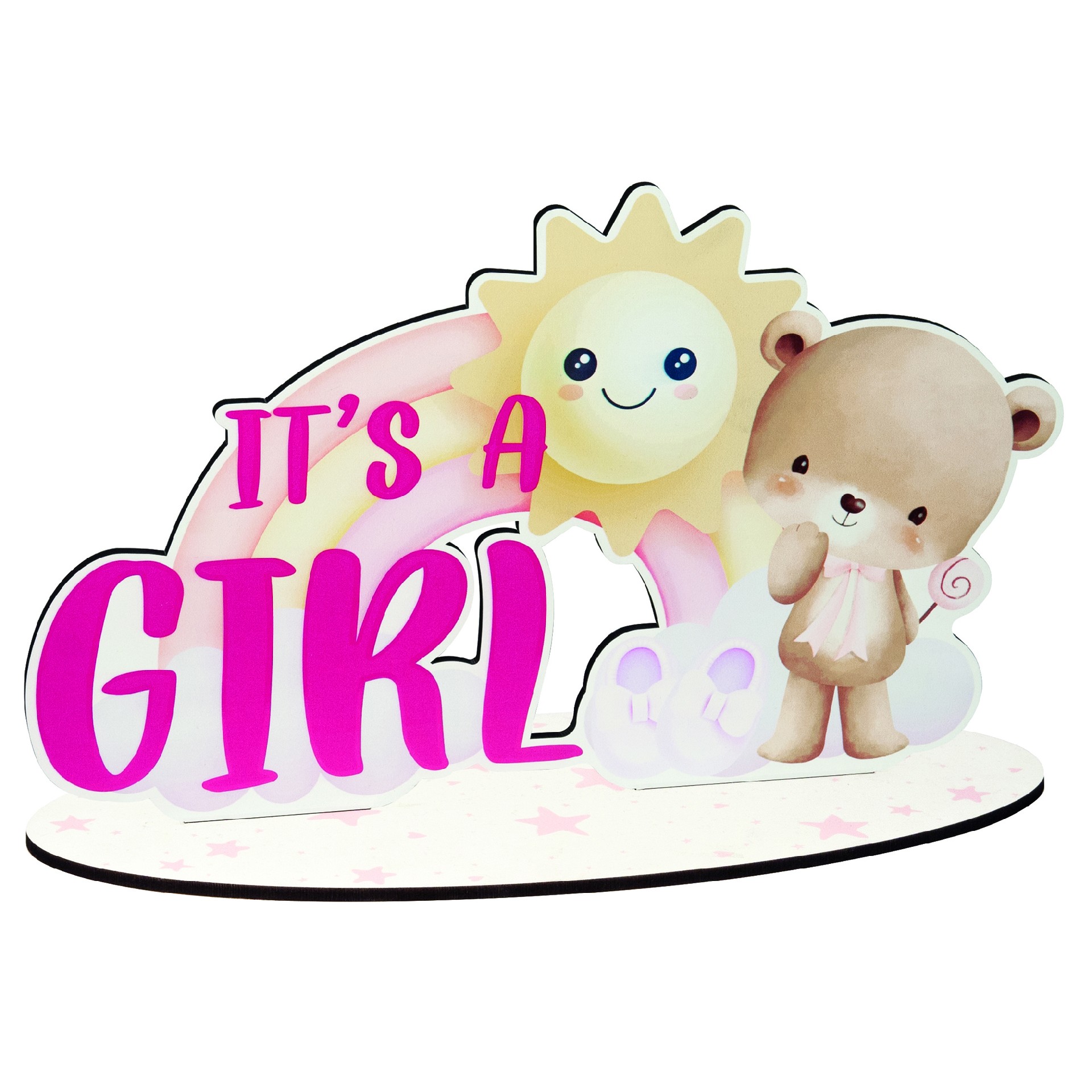 Regali e Bomboniere - Prodotti - Battesimo E Nascita - 35X22CM - CENTROTAVOLA BABY SHOWER GIRL