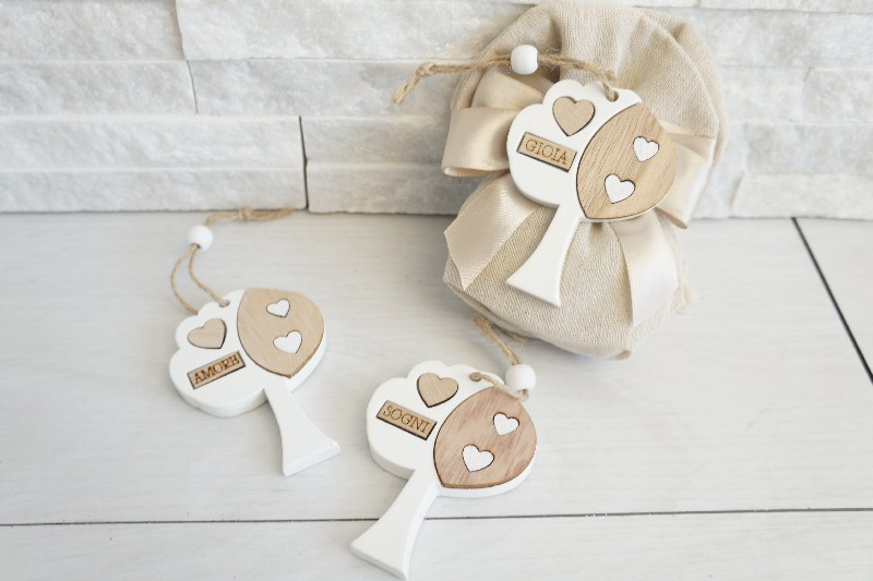 Regali e Bomboniere - Prodotti - Matrimonio - ALBERO LEGNO DECORAL 8CM ASSORTITO 