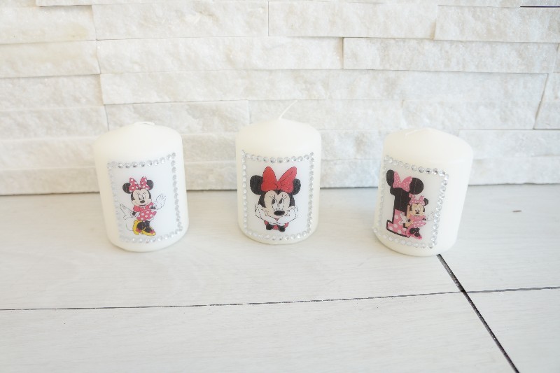 Regali e Bomboniere - Prodotti - Candele Personalizzate - CANDELA CON MINNIE A SCELTA 8X6CM 