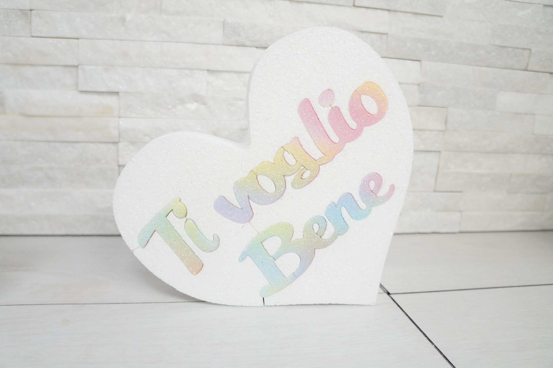 Regali e Bomboniere - Prodotti - San Valentino  - CUORE CON SCRITTA TI VOGLIO BENE 25CM POLISTIROLO 