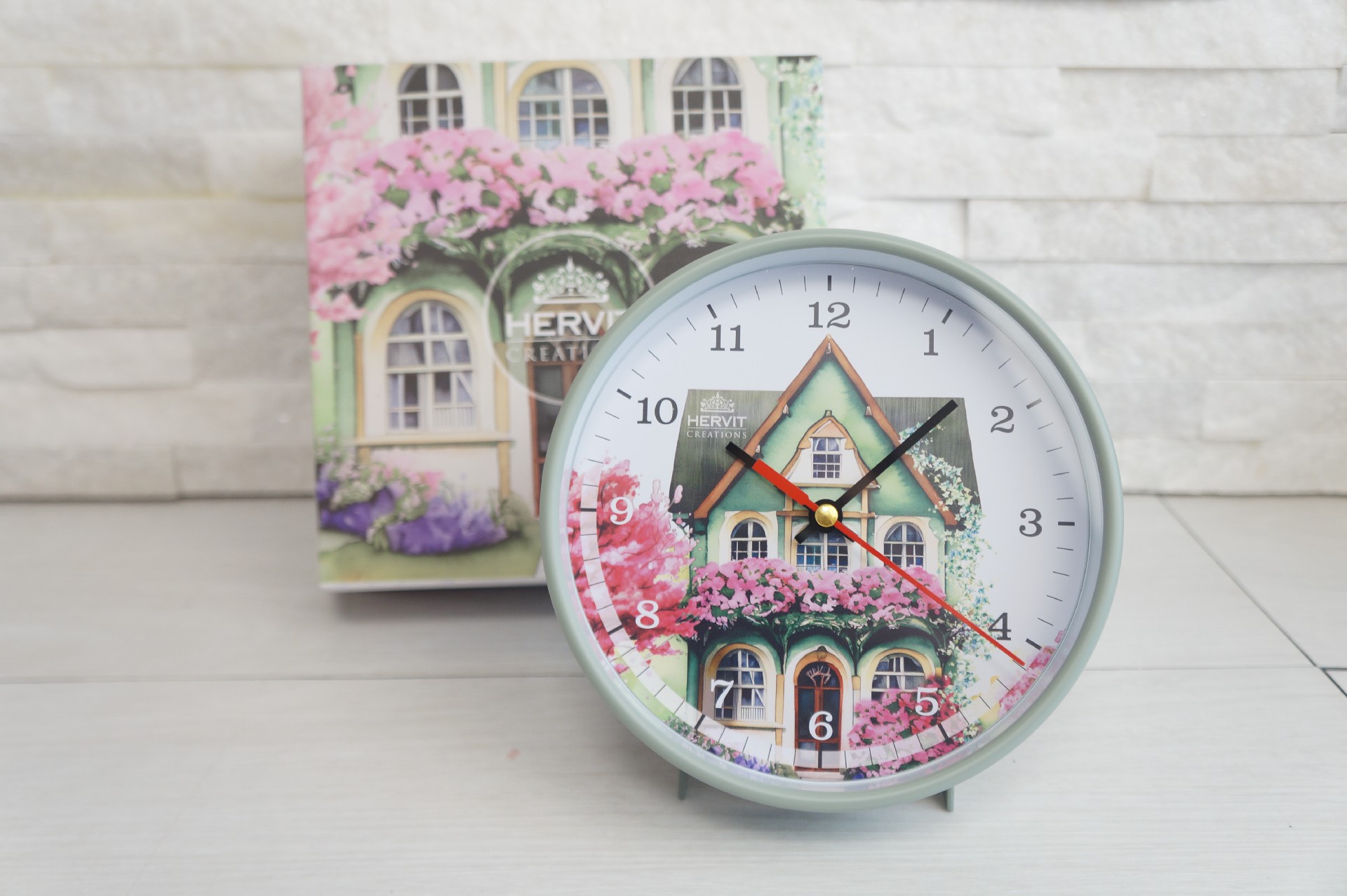 Regali e Bomboniere - Prodotti - Matrimonio - D15CM - OROLOGIO DA TAVOLO TONDO COTTAGE - METALLO VERDE - C/BOX