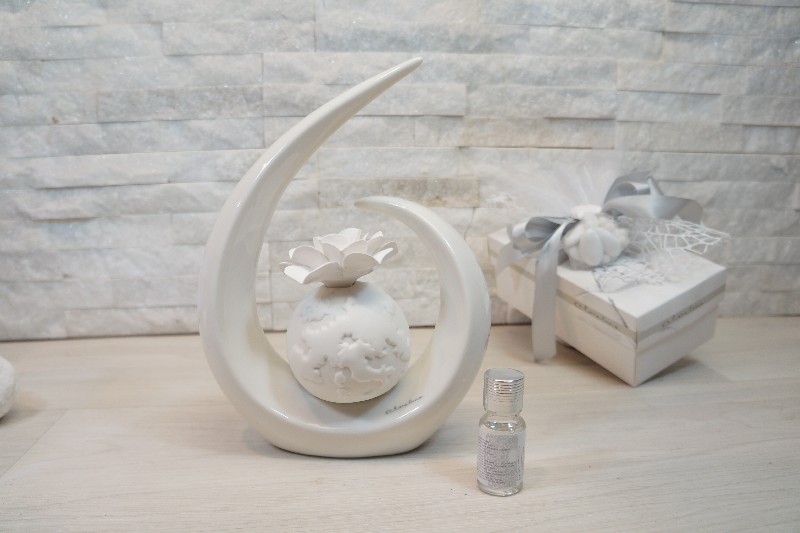 Regali e Bomboniere - Prodotti - Profumatori - DIFFUSORE DESIGN BIANCO MONDO 17,5X7,5X23,5CM CON ESSENZA E BOX