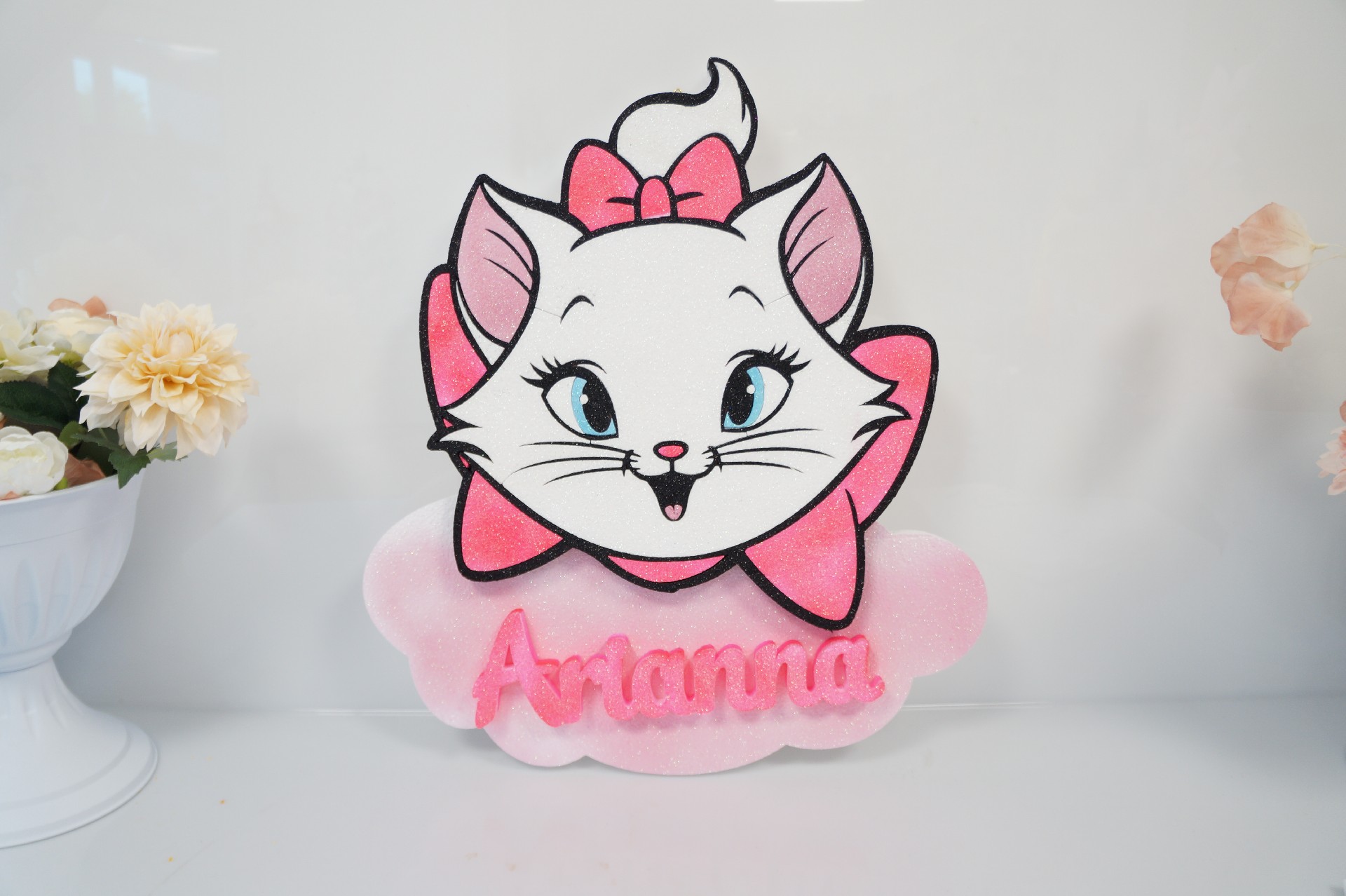 Regali e Bomboniere - Prodotti -  - GATTINA ARISTOGATTI PERSONALIZZATA CON NOME H45CM POLISTIROLO 