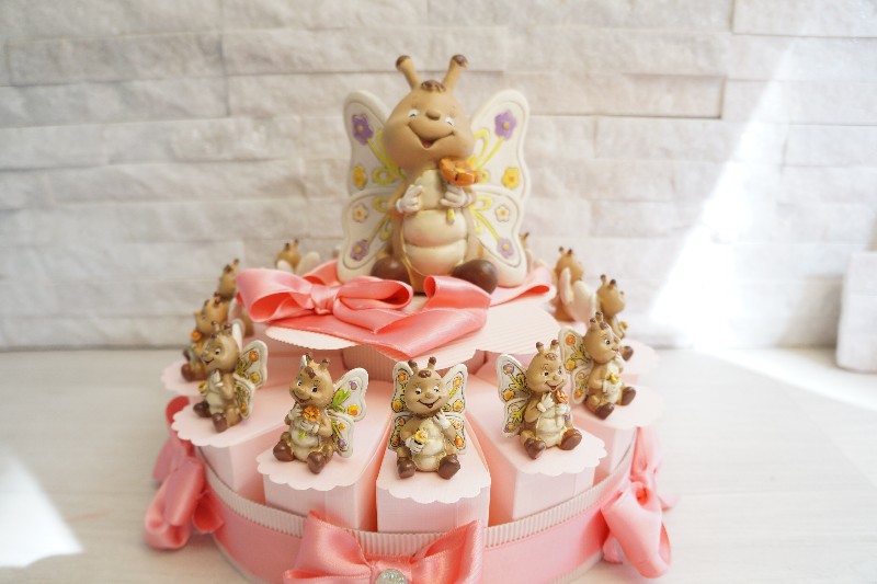 Regali e Bomboniere - Prodotti - Torta Bomboniera - FARFALLA DEI FIORI 4CM ASSORTITA RESINA 
