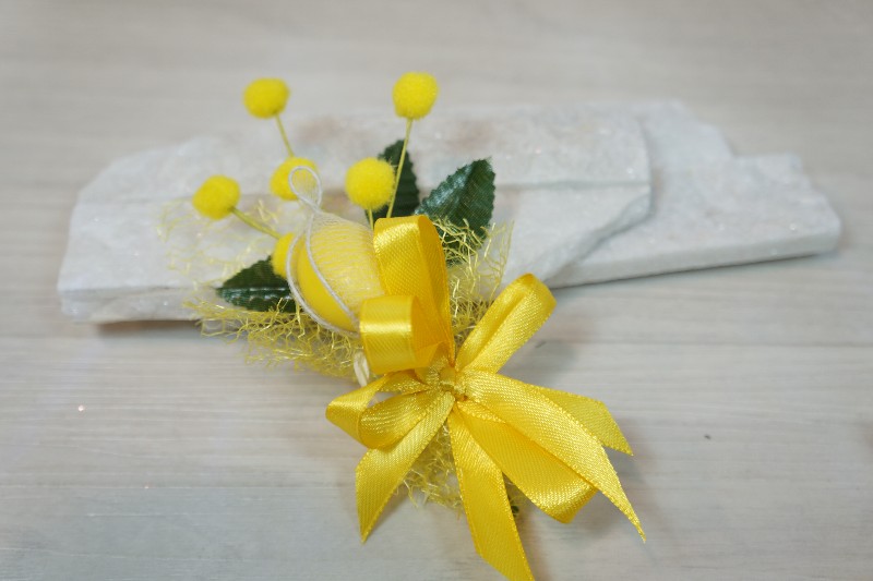 Regali e Bomboniere - Prodotti - SEGNAPOSTO  - MIMOSA SEGNAPOSTO 11CM MONOCONFETTO 