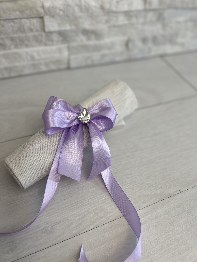 Regali e Bomboniere - Prodotti - SEGNAPOSTO  - Fiocco con diamante colore a scelta porta tovagliolo