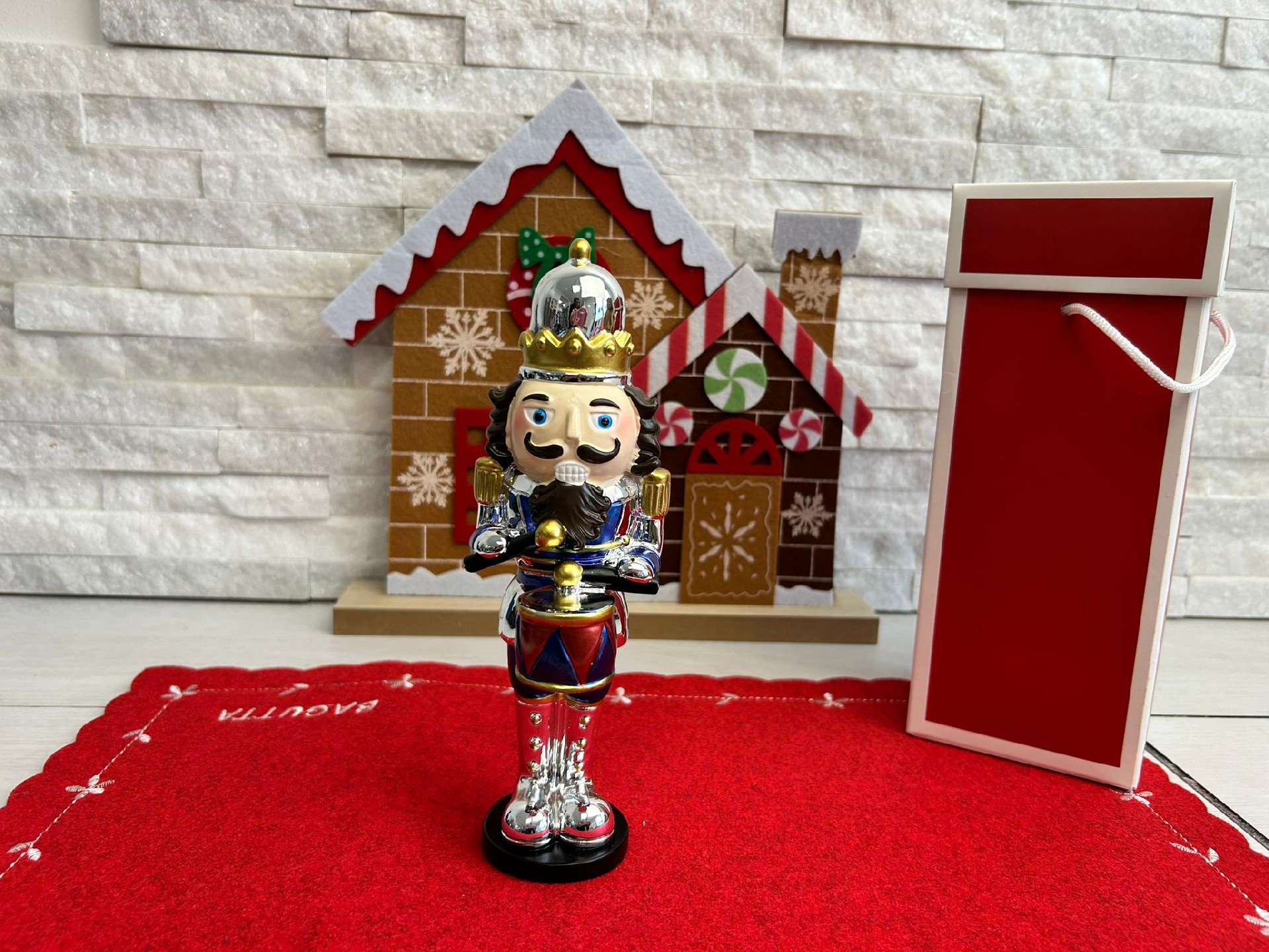 Regali e Bomboniere - Prodotti - Natale  - 20CM - SOLDATINO SCHIACCIANOCI CON TAMBURO BLU - C/BOX
