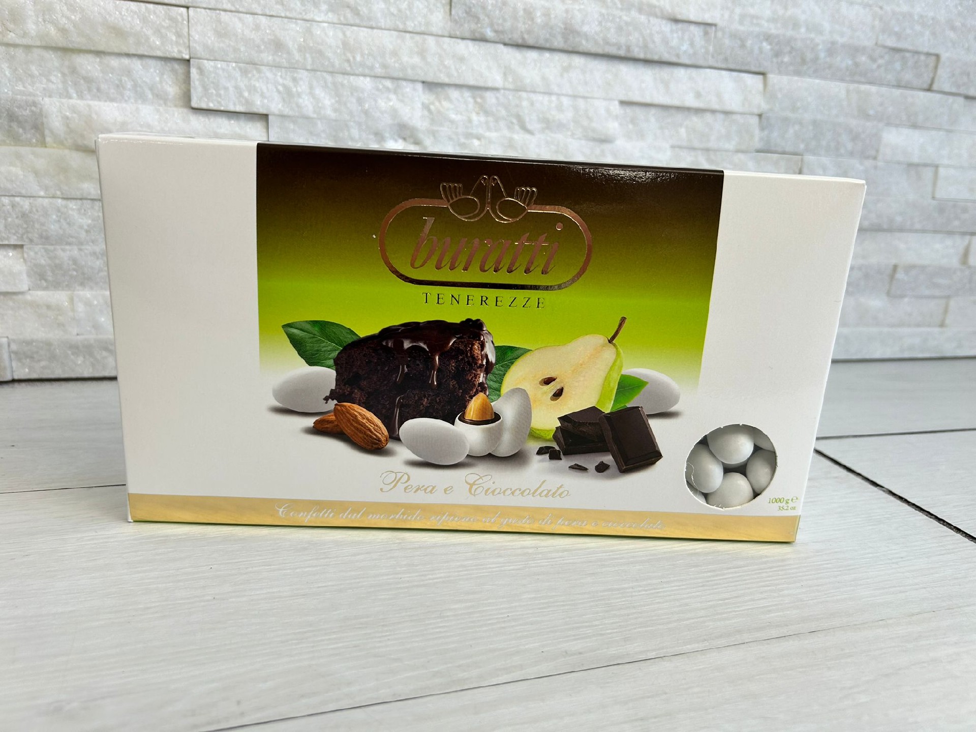 Regali e Bomboniere - Prodotti - CONFETTI BURATTI - 1KG - CONFETTI TENEREZZE PERA E CIOCCOLATO