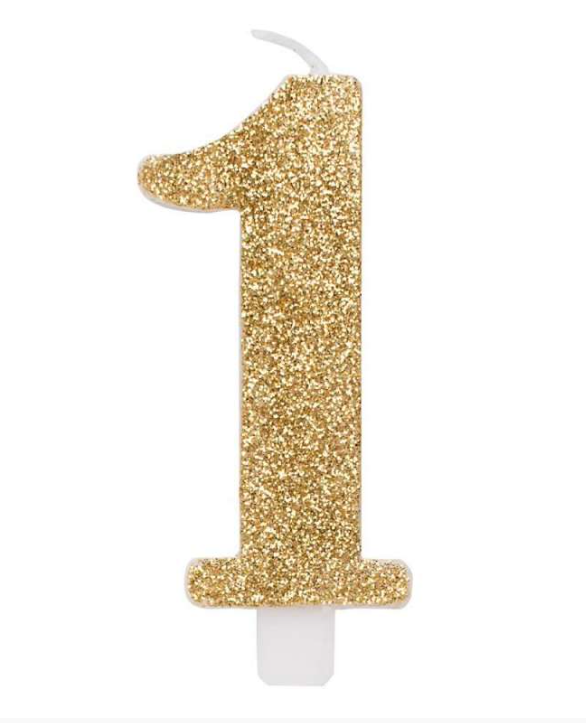 Regali e Bomboniere - Prodotti - Party e festa - CANDELINA GLITTER ORO - NUMERO 1