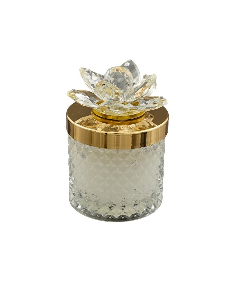 Regali e Bomboniere - Prodotti - Candele da regalo - 11X7- CANDELA DIAMOND ORO CRISTALLO PC ALTA