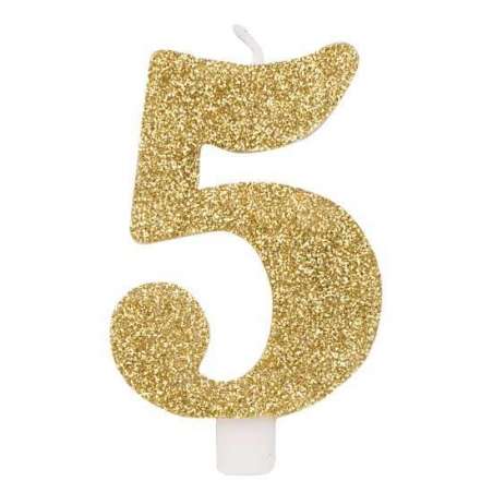 Regali e Bomboniere - Prodotti - Party e festa - CANDELINA GLITTER ORO - NUMERO 5