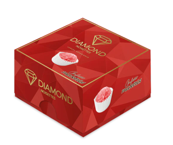 Regali e Bomboniere - Prodotti - CONFETTI MAXTRIS - Les Noisettes Diamond Rosso 500g