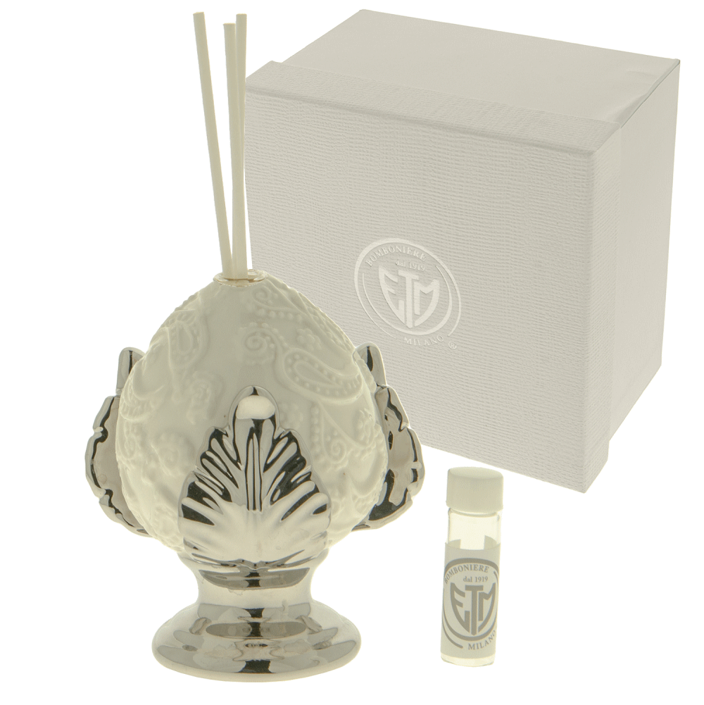 Regali e Bomboniere - Prodotti - Matrimonio - SILVER PUMO DIFFUSORE H.11 CON BOX