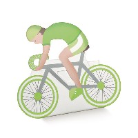 Regali e Bomboniere - Prodotti - Scatoline PORTA CONFETTI - 60X35X85mm BICICLETTA FESTA VERDE