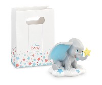 Regali e Bomboniere - Prodotti - Bomboniere Disney e cartoni - DUMBO  azzurro RESINA  h7,5cm con shopper
