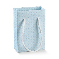 Regali e Bomboniere - Prodotti - Shopper Bag - 160X80X230MM SHOPPER BAG CON MANICI BLOOM CON FIORELLINI AZZURRO