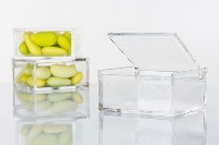 Regali e Bomboniere - Prodotti - BARATTOLI PLASTICA - 6X6X3CM CUBO BOX TRASPARENTE PLEX