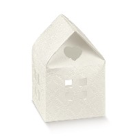 Regali e Bomboniere - Prodotti - Scatoline PORTA CONFETTI - 55X55X80MM Casetta  bianco