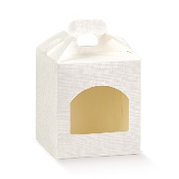 Regali e Bomboniere - Prodotti - SCATOLE BOMBONIERE - 9X9X10CM PORTAVASETTI SETA BIANCO