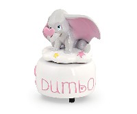 Regali e Bomboniere - Prodotti - Bomboniere Disney e cartoni - CARILLON DUMBO ROSA 14X9CM RESINA CON BOX