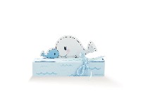 Regali e Bomboniere - Prodotti - Scatoline PORTA CONFETTI - CUCCIOLO BALENA MAMMA/BIMBO blu 10x3xh6cm scatolina porta confetti