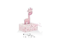 Regali e Bomboniere - Prodotti - Scatoline PORTA CONFETTI - CUCCIOLO GIRAFFA ROSA 6x5x10cm scatolina porta confetti