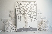 Regali e Bomboniere - Prodotti - Memory Regalo - QUADRO ALBERO LOVE FAMIGLIA GRIGIO 70X48CM