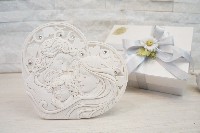 Regali e Bomboniere - Prodotti - Sacri - SACRA FAMIGLIA BIANCA CON STRASS 16X15CM POLVERE DI MARMO CON BOX