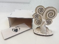 Regali e Bomboniere - Prodotti - Coppie Sposi Fidanzati  - BLUES COPPIA GATTI ALBERO 9X10 CM  CON BOX IN LEGNO