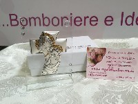 Regali e Bomboniere - Prodotti - OFFERTE DI GENNAIO - ICONA MATERNITA'  CROCE ARGENTO CON STRASS 7X10CM