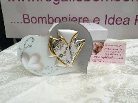 Regali e Bomboniere - Prodotti - Sacri - ICONA CUORE SACRA FAMIGLIA VETRO E ARGENTO 11X14CM